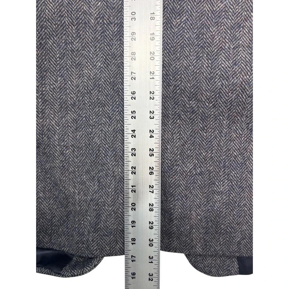 vtg Herringbone Tweed 50R Gray Black Fleck Blazer Jacket Sport Suit Coat Wool